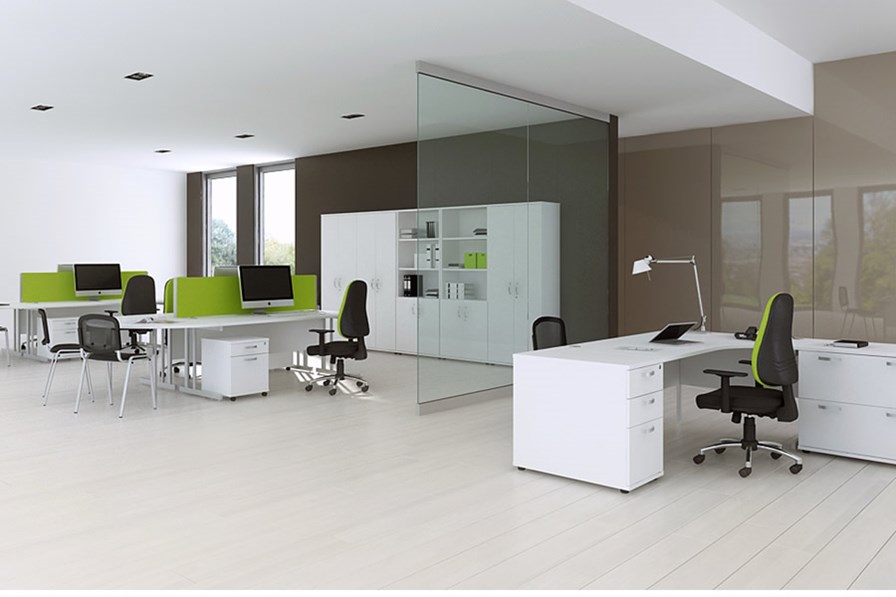 Polar White Small Cantilever Desk