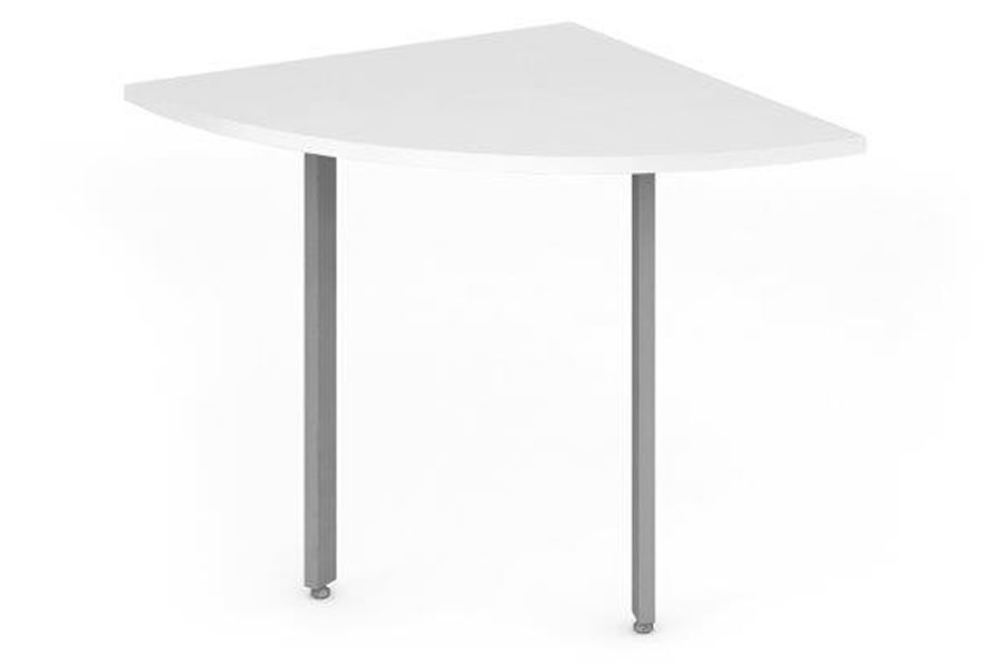 White 800mm Conference Quarter End Meeting Table Extension - Polar