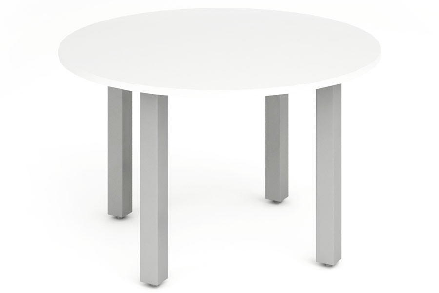 View White Finish 120cm Round MultiPurpose Meeting Table Scratch Resistant Surface Seat 4 People Polar information