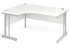 Polar White Cantilever Corner Desk