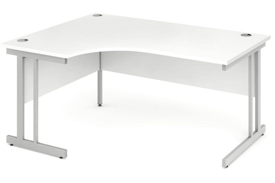 Polar White Cantilever Corner Desk