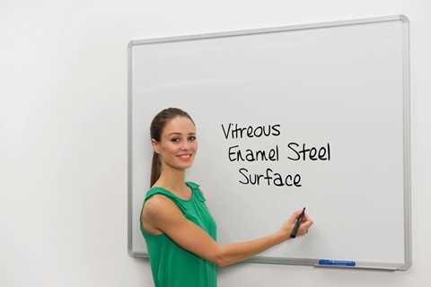 Vitreous Enamel Steel Whiteboard - W900 x H600mm 