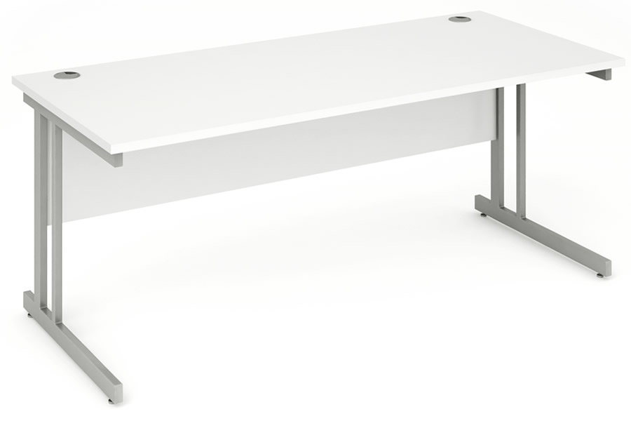 View White Rectangular Cantilever Office Desk W1400mm x D600mm Polar information