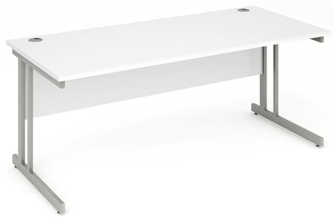 Polar White Rectangular Cantilever Desk - 1200mm 800mm 
