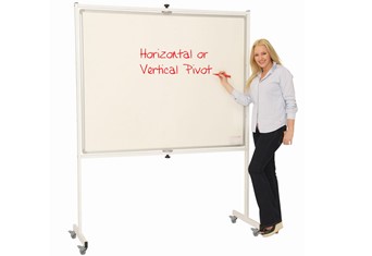Mobile Pivot Whiteboard - W900 x H1200mm Non-Magnetic