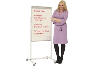 Mobile Whiteboard Portrait - W600 x H900mm Non-Magnetic