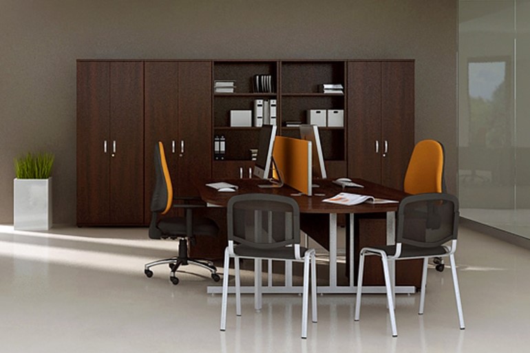 Nova Walnut 2400 Boardroom Table-Panel Leg