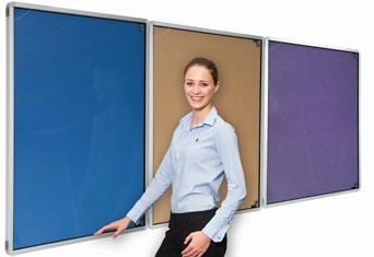 Flameshield Interior Noticeboard - 600 x 900mm Single Door Blue
