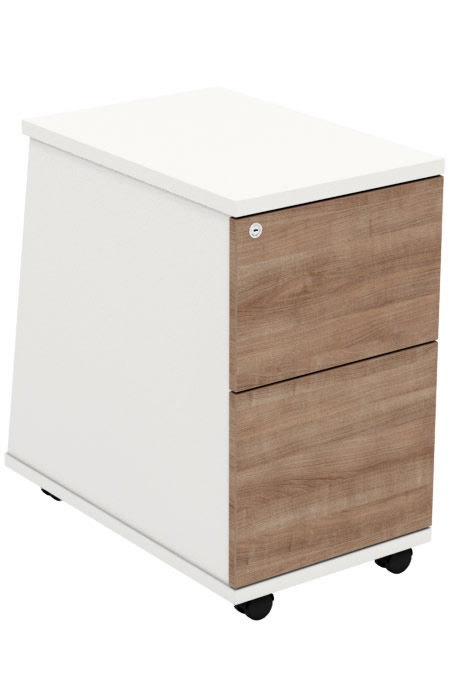 View Desk High Office Two Drawer Lockable Pedestal 3 Wood Finishes Ascend information