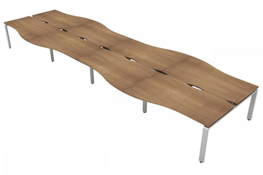 View Aura Beam 8 Person Wave Bench Desk 4 Sizes 7 Colours information