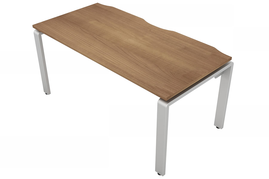View Light Oak Rectangular Bench Office Desk Silver Leg W1200mm x D600mm Aura Beam information