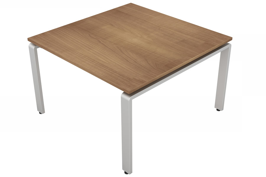 View Light Oak Office Meeting Table With Silver Legs W1200mm x D1200mm Aura information