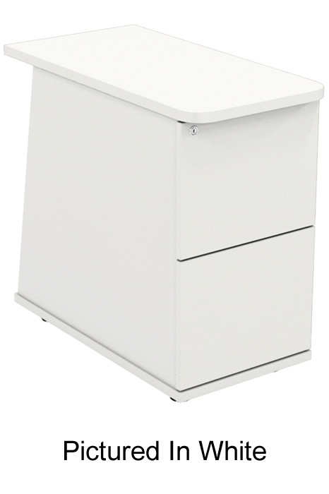 View White Desk High Office Two Drawer Pedestal Lockable Ascend information