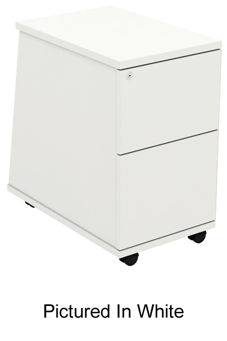 View White Under Desk 2 Drawer Pedestal Ascend information