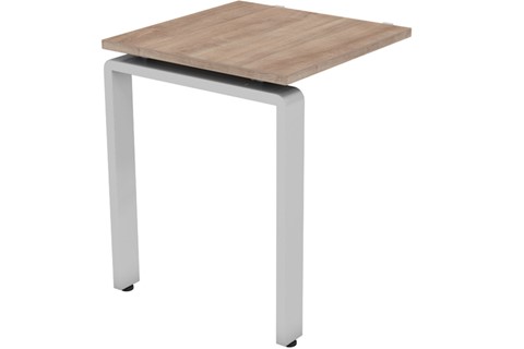 Aura Beam Return Desk - 800mm Birch Silver 