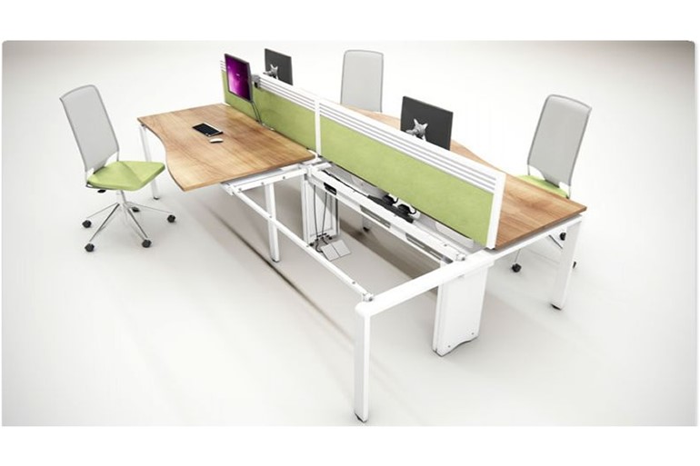 Aura Beam 2 Person Wave Bench Desk