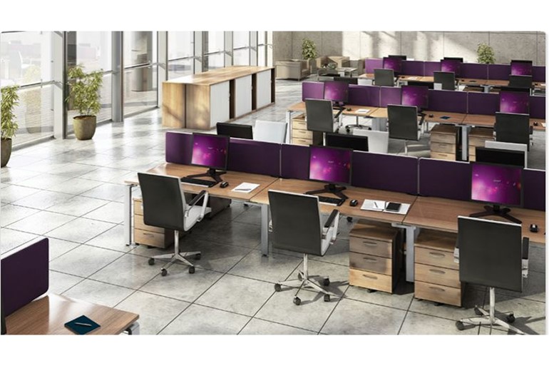 Aura Beam 4 Person Rectangular Bench Desk