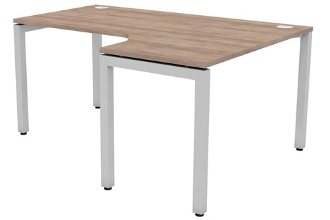 Duty Crescent Desk - Birch 1600mm Right Handed Silver 