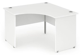 Polar White Corner Panel Leg Desk