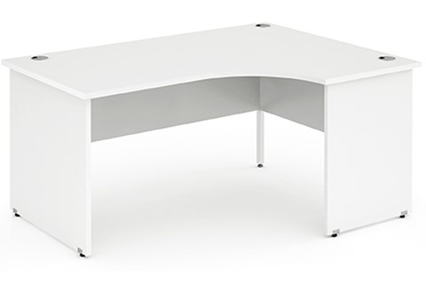 Polar White Panel End Corner Desk - Right Handed 1600mm