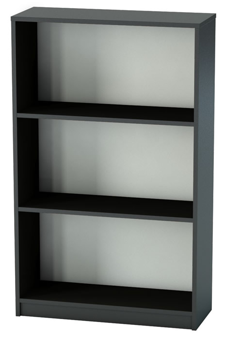 View Two Shelf Black Office Bookcase 1264mm Nene information