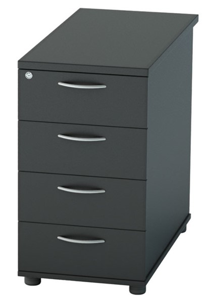 Nene Black Desk High Pedestal