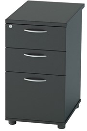 Nene Black Desk High Pedestal - 3 Drawers 600mm 