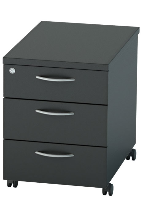 View Black Modern 3 Drawer Mobile Pedestal Drawer Chest Easy Glide Drawers With Full Extending Metal Runners Locking Drawers Easy Roll Wheels information