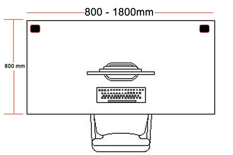 Nene Black Rectangular Panel Leg Desk