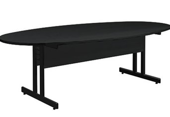 Nene Oval Black Boardroom Table - 1800mm Grey 