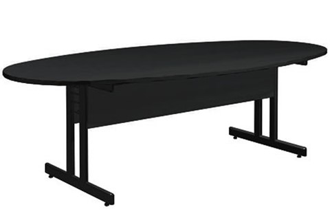Nene Oval Black Boardroom Table - 1800mm Grey 