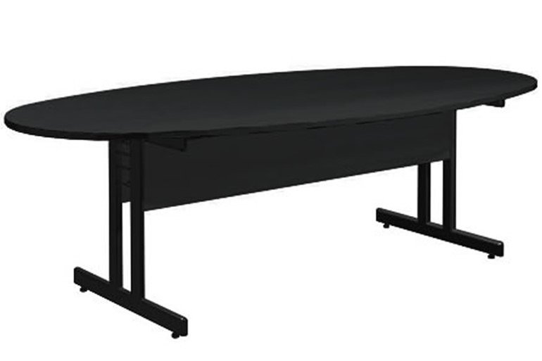 Nene Oval Black Boardroom Table