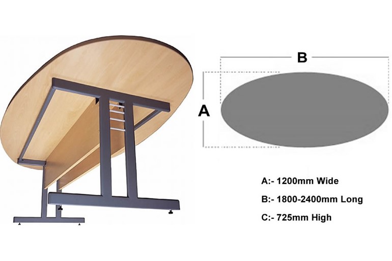 Nene Oval Black Boardroom Table