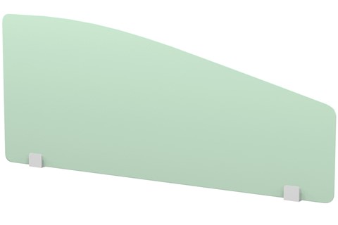 Perspex Curve Desk Screen - 800 x 380mm Frosted Green 