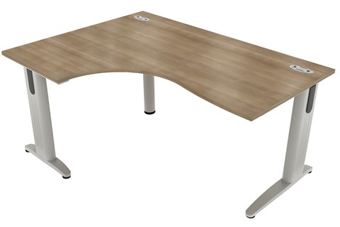 Domino Beam Corner Cantilever Desk - Left Handed Birch 1400mm x 1200mm