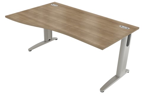 Domino Beam Wave Cantilever Desk - Left Handed Birch 1200mm x 800mm