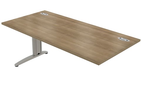 Domino Rectangular Extension Desk - Birch 1200 Silver 