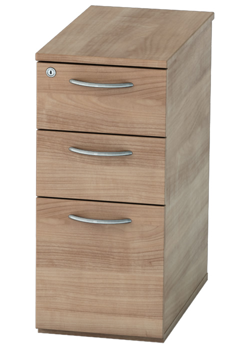 View Narrow Under Desk Pedestal Locking Drawers 7 Wood Finishes Satellite information