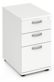 Polar White 3 Drawer Desk High Pedestal - 600mm Deep 