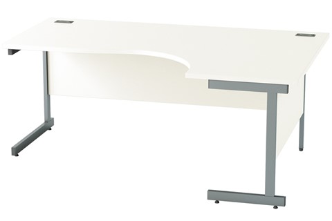 Avon White Corner Cantilever Desk - 1400mm x 1200mm Right Hand