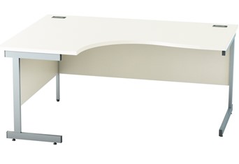 Avon White Corner Cantilever Desk- 1400mm x 1200mm Left Hand
