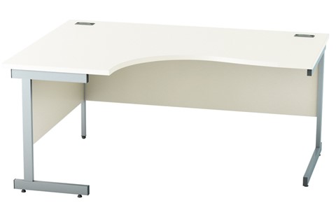 Avon White Corner Cantilever Desk- 1400mm x 1200mm Left Hand