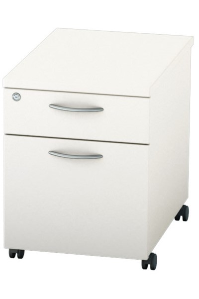 Avon White Mobile Pedestal Two Drawer