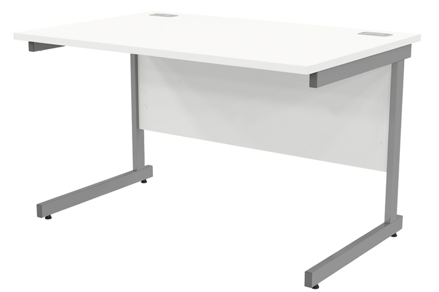 View White Rectangular Cantilever Office Desk 1400mm x 800mm Avon information
