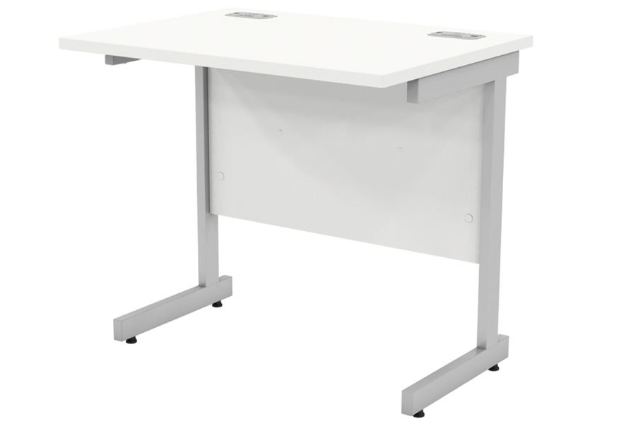 View White Rectangular Cantilever Office Desk 6 Sizes Avon information