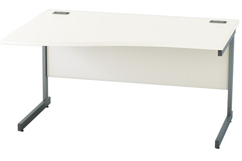 Avon White Wave Cantilever Desk - 1400mm Left Hand Wave 