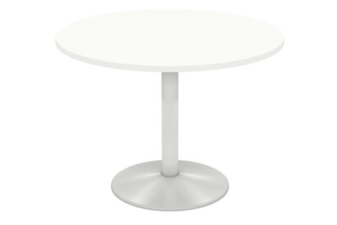 Avon White Column Leg Meeting Table - 1000mm 