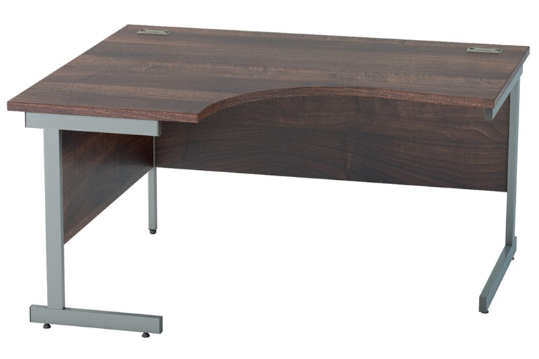 Harmony Walnut Corner Cantilever Desk