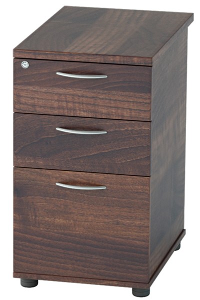 Harmony Walnut Desk High Pedestal