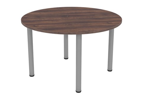 Harmony Walnut Round Meeting Table - 1000mm Grey 